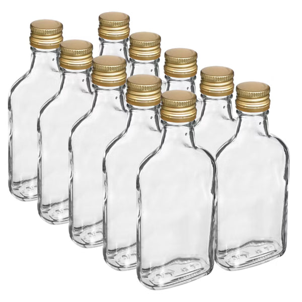 Glasflaske med Skruelåg 200 ml Klar 10 Stk.