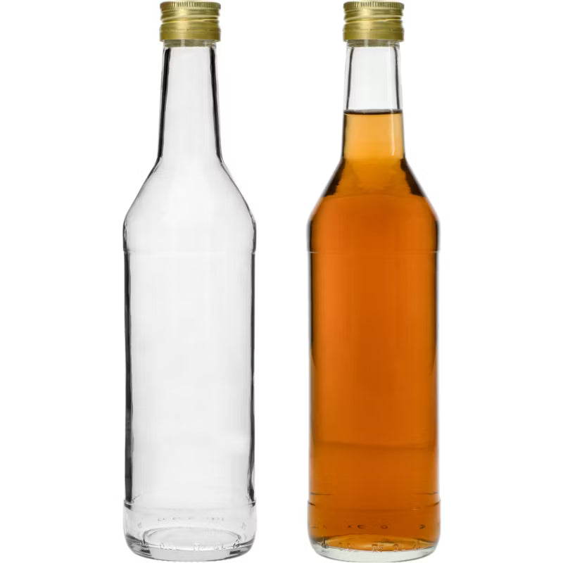 Glasflasker 500 ml 8 Stk. Klar med Guld Skruelåg