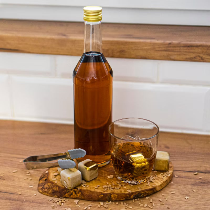 Glasflasker 500 ml 8 Stk. Klar med Guld Skruelåg