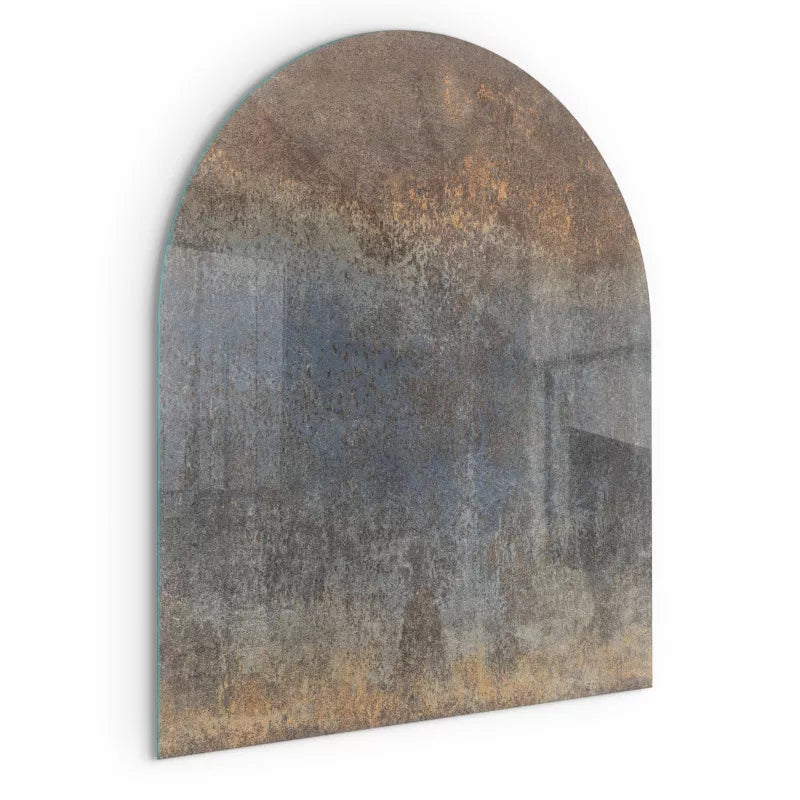 Glasgulvplade Halvoval 80x70 cm Brun