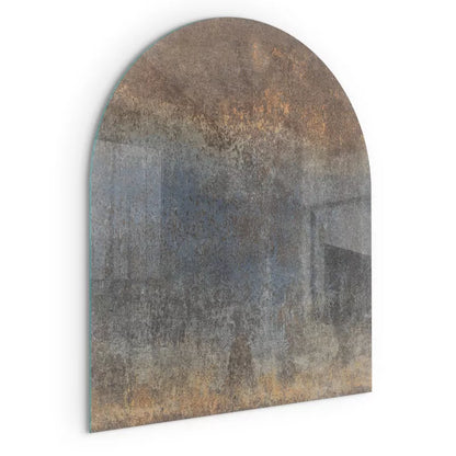 Glasgulvplade Halvoval 80x70 cm Brun