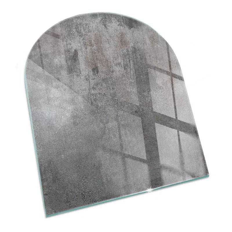 Glasgulvplade Halvoval 80x70 cm Grå