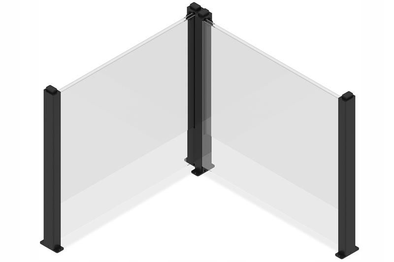 Glashegn 90x180 cm Justerbart Hærdet Glas