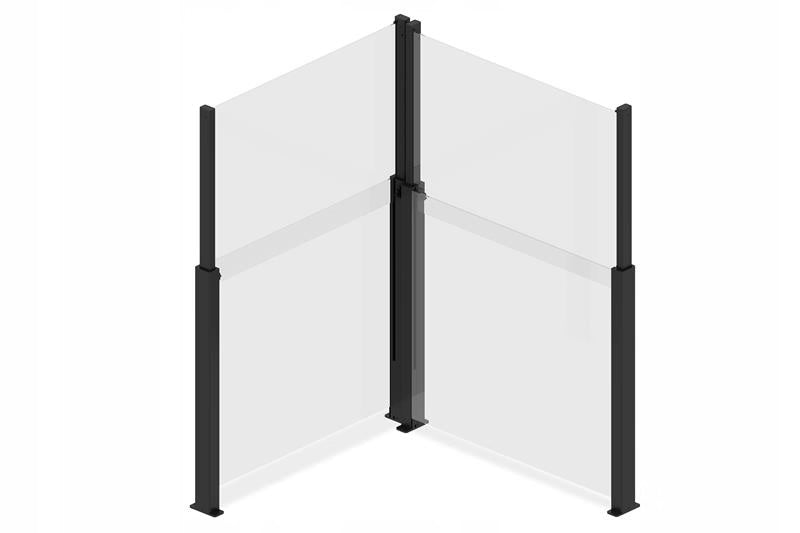 Glashegn 90x180 cm Justerbart Hærdet Glas
