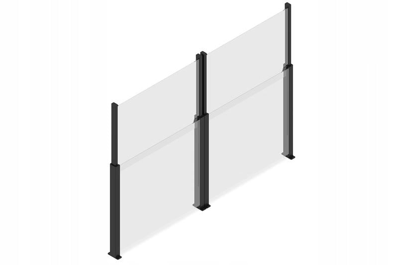 Glashegn 90x180 cm Justerbart Hærdet Glas