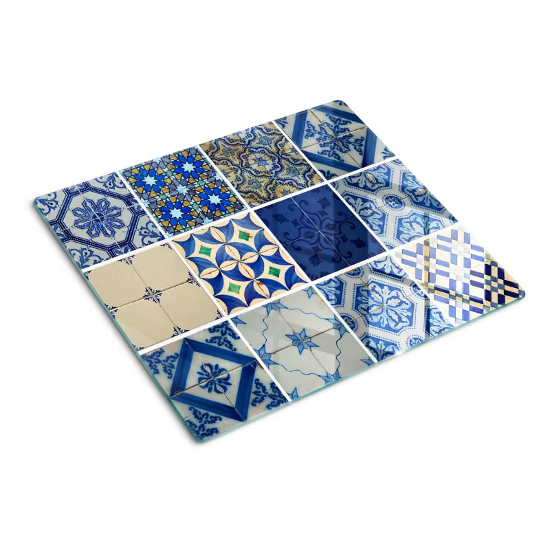 Glaskærebræt Portugisiske Fliser 60x52 cm Hærdet Glas