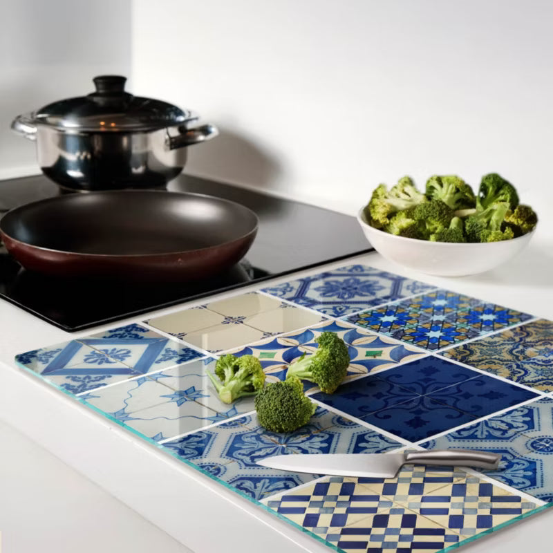 Glaskærebræt Portugisiske Fliser 60x52 cm Hærdet Glas