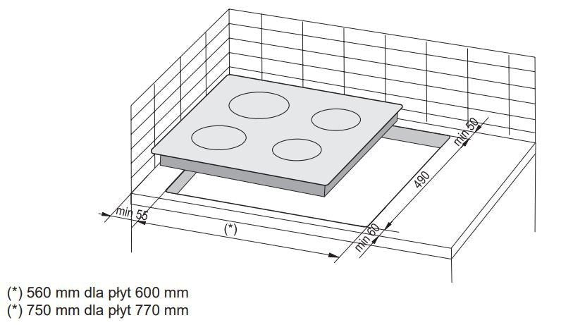 Glaskeramisk Kogeplade PC6400ZH 57,6x51,8 cm Sort