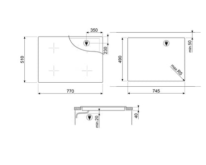 Glaskeramisk Kogeplade SE484EMTD 77 cm Sort