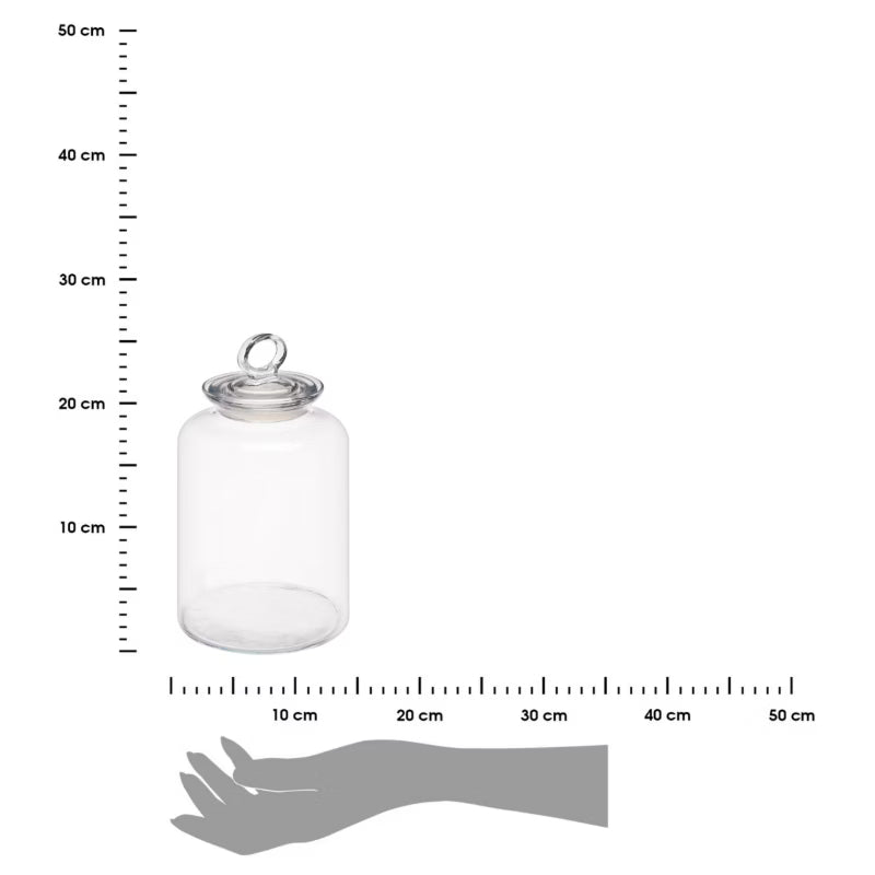 Glasopbevaringskrukke med Låg 14x25,5 cm Transparent