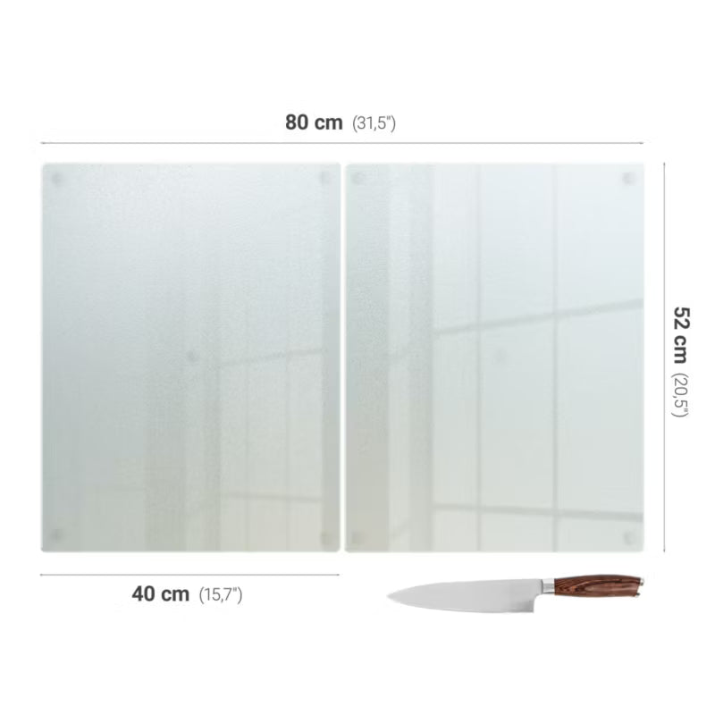 Glasplade 40x52 cm Frostet Glas 2 Stk.
