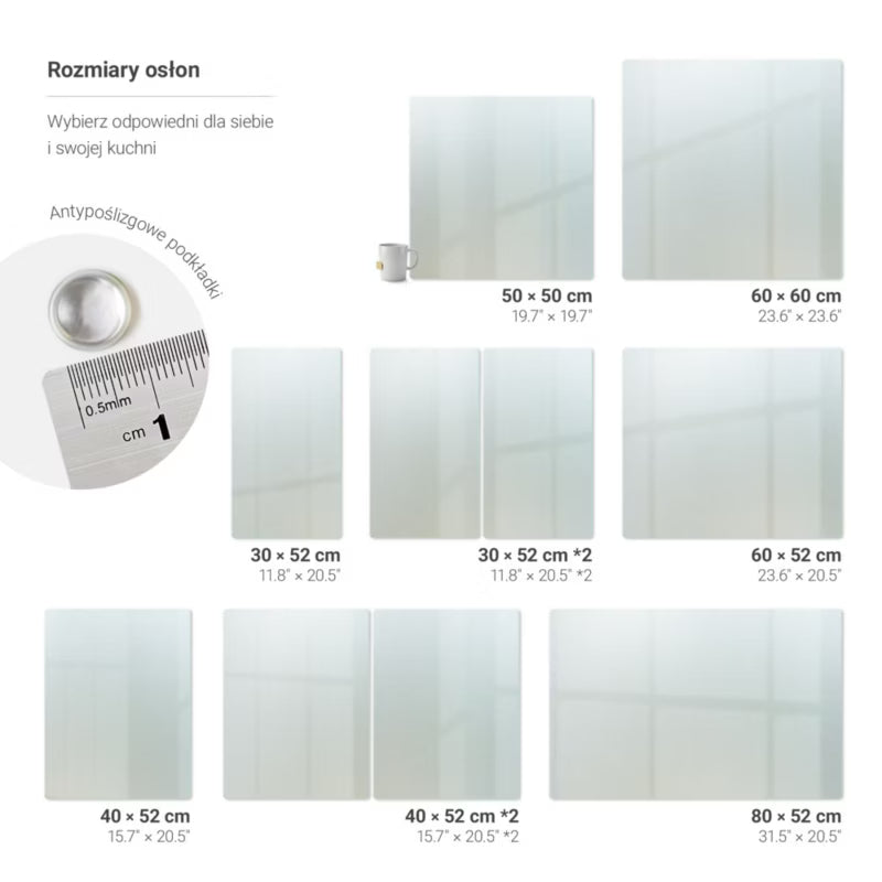 Glasplade 60x60 cm Frostet Glas