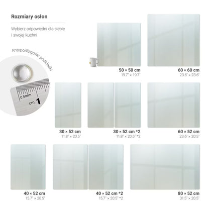 Glasplade 60x60 cm Frostet Glas