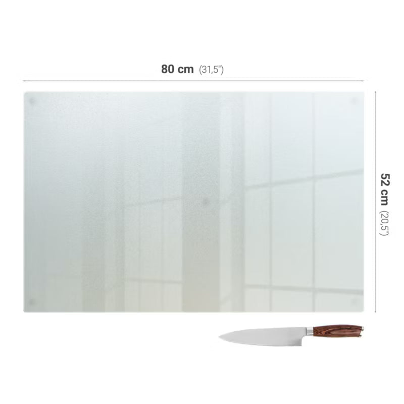 Glasplade 80x52 cm Frostet Glas