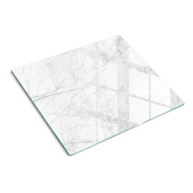 Glasskærebræt 60x52 cm Hvid Marmor
