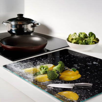Glasskærebræt Citroner Og Vand 60x52 cm Hærdet Glas