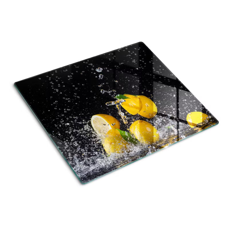 Glasskærebræt Citroner Og Vand 60x52 cm Hærdet Glas