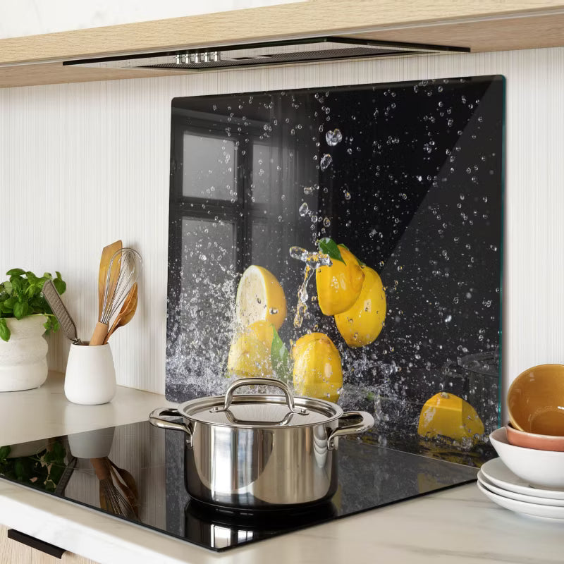 Glasskærebræt Citroner Og Vand 60x52 cm Hærdet Glas