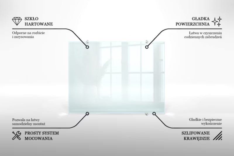 Glasstænkplade 80x60 cm Transparent