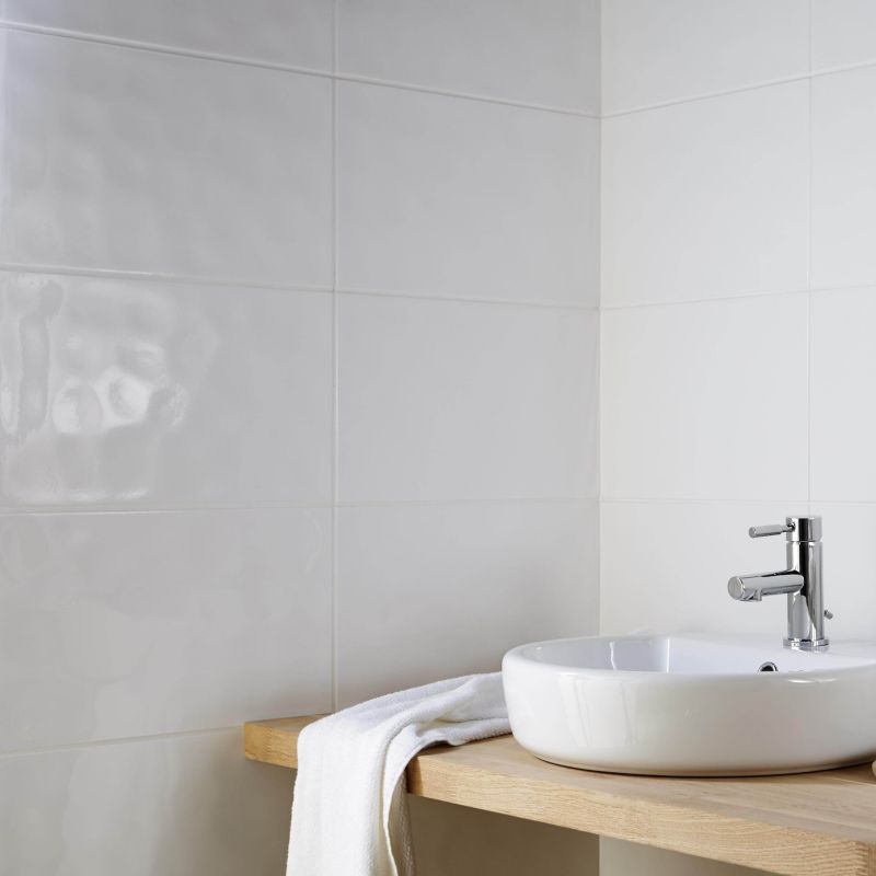 Alexandrina GoodHome glaserede vægfliser 25 x 40 cm white ripple 1,2 m²