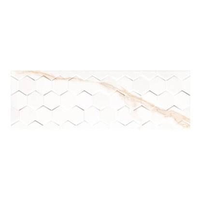 Calacata glaseret flise 25 x 75 cm hexagon guldfarvet 1,5 m²