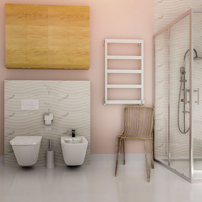 Calacatta glaserede fliser 25 x 75 cm Onda 1,5 m²