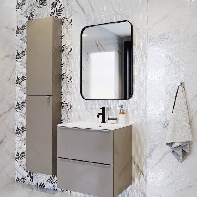 Carrara glaseret flise 31,6 x 90 cm sort 1,138 m2