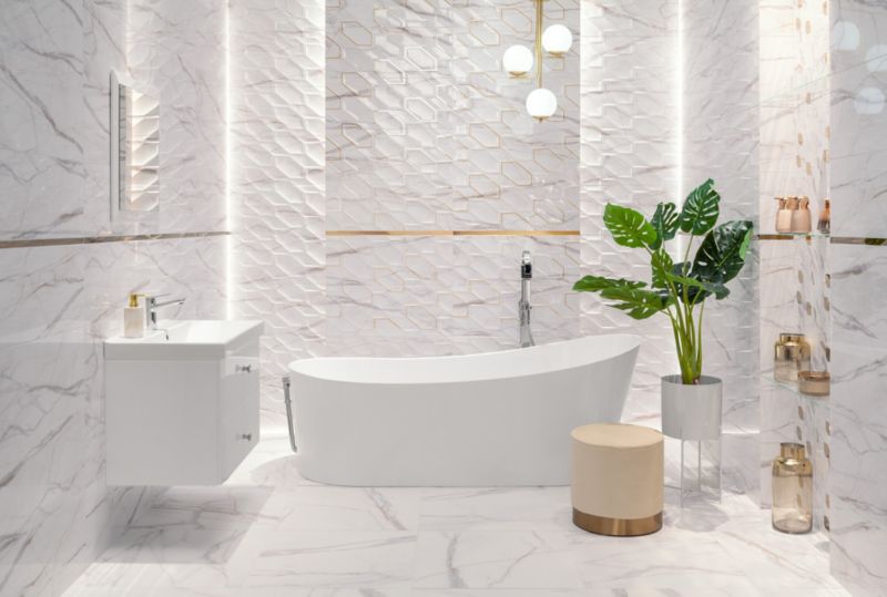 Dorado Stone Arte glaseret flise 29,8 x 74,8 cm hvid 1,34 m²