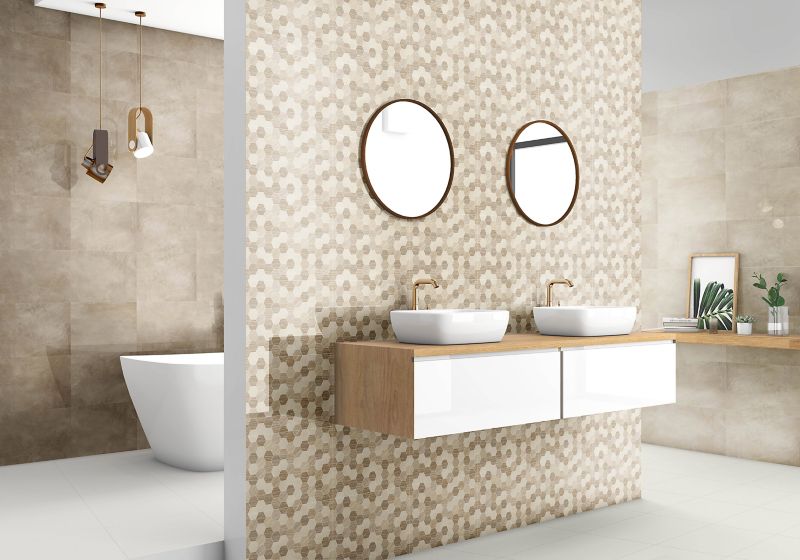 Klara glaseret flise 25 x 40 cm beige 1,5 m²