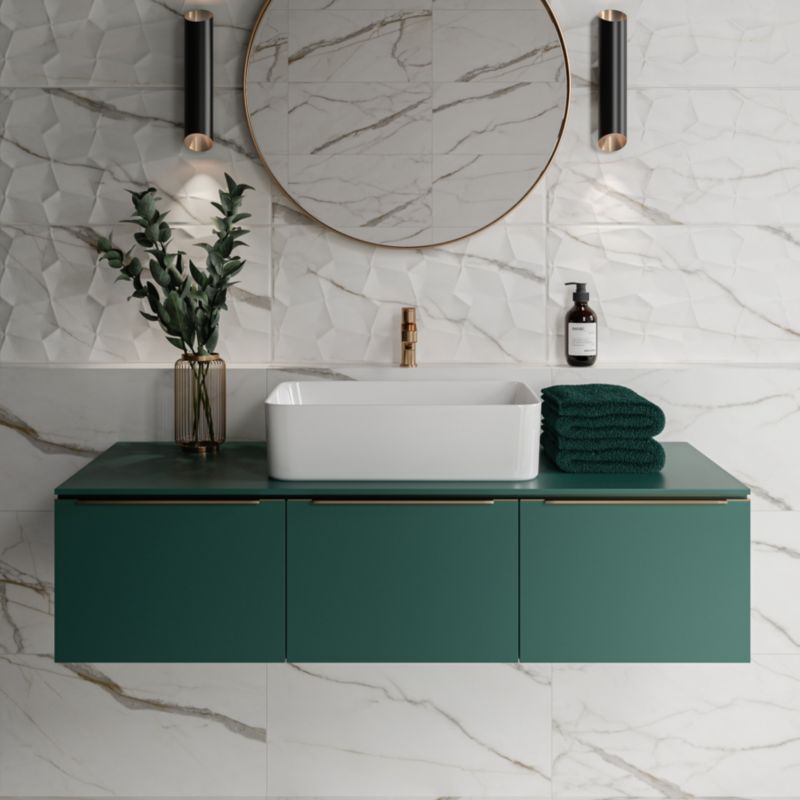 Marullo glaseret flise 29,7 x 60 cm hvid / guld 1,25 m²