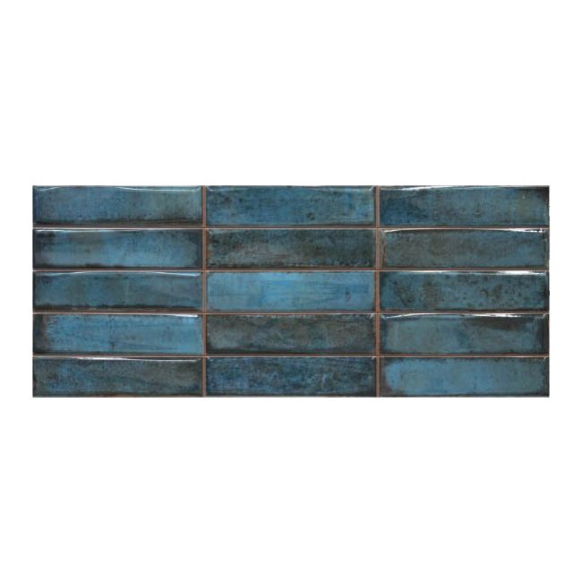 Montblanc glazur 20 x 60 cm blå dekor mosaik 1,2 m²