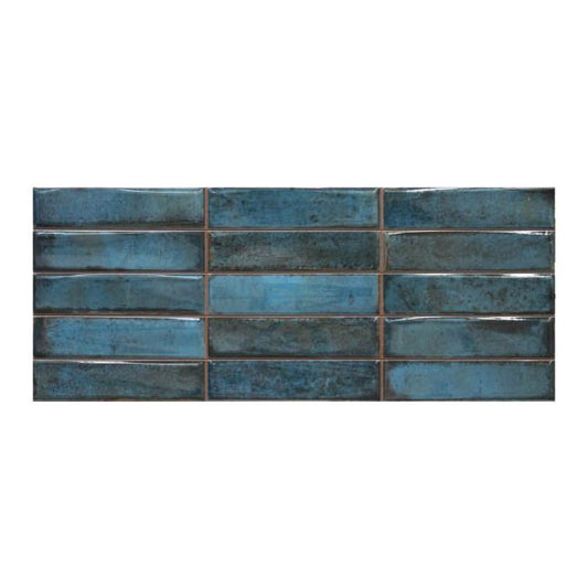 Montblanc glazur 20 x 60 cm blå dekor mosaik 1,2 m²