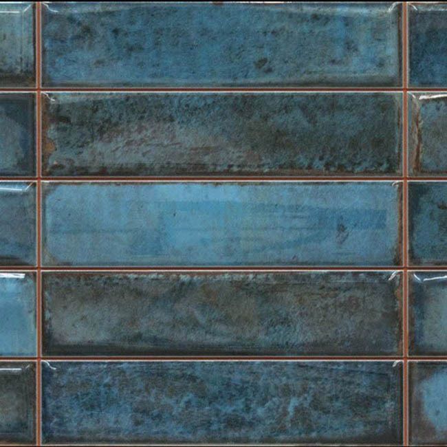 Montblanc glazur 20 x 60 cm blå dekor mosaik 1,2 m²