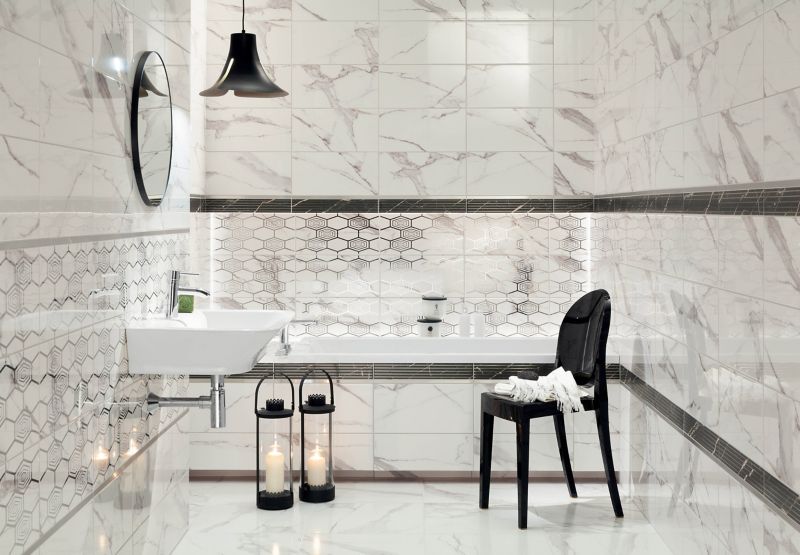 Nella Arte glaseret flise 22,3 x 44,8 cm hvid 1,5 m²