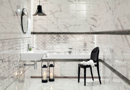 Nella Arte glaseret flise 22,3 x 44,8 cm hvid 1,5 m²