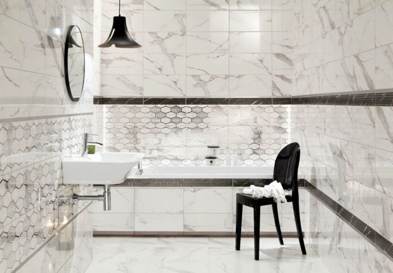 Nella Arte glaseret flise 22,3 x 44,8 cm hvid 1,5 m²