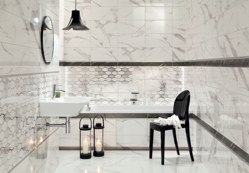 Nella Arte glaseret flise 22,3 x 44,8 cm hvid 1,5 m²