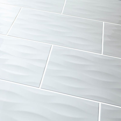 Perouso glazur 29,7 x 60 cm hvid med striber 1,25 m²