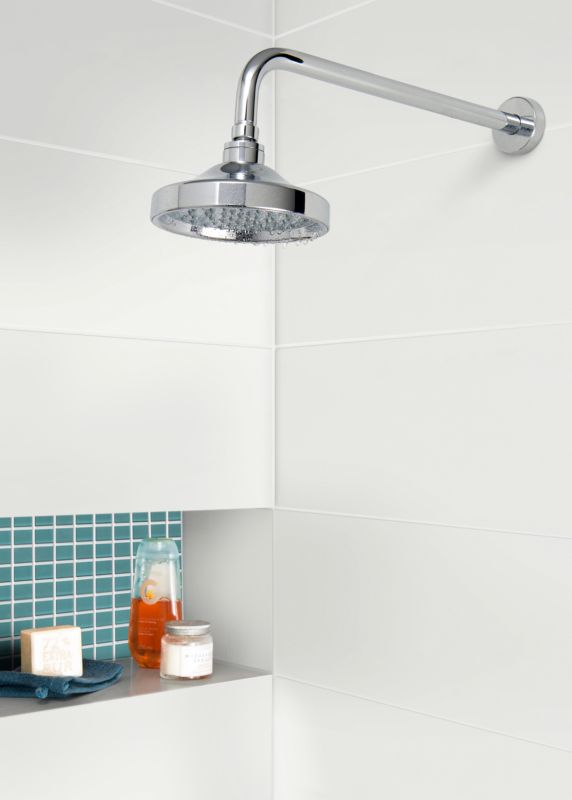 GoodHome Plain glaseret flise 20 x 60 cm hvid 0,96 m²
