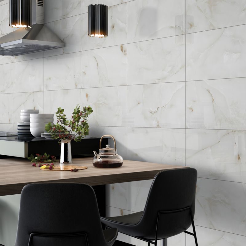 Taroute glasur 30 x 60 cm onyx hvid 1,44 m²