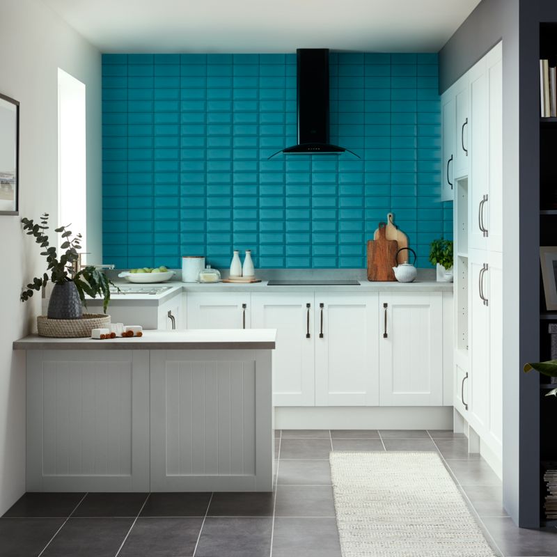 Trentie GoodHome glaserede fliser 10 x 20 cm turkis 0,8 m²