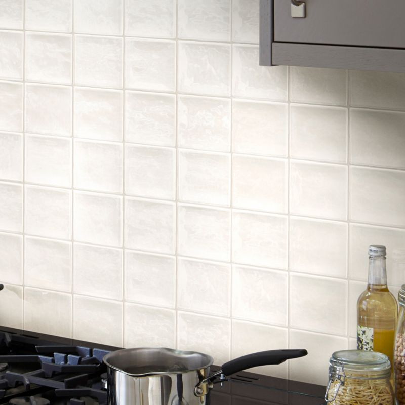 Vernisse GoodHome glaserede fliser 10 x 10 cm off white 0,84 m²