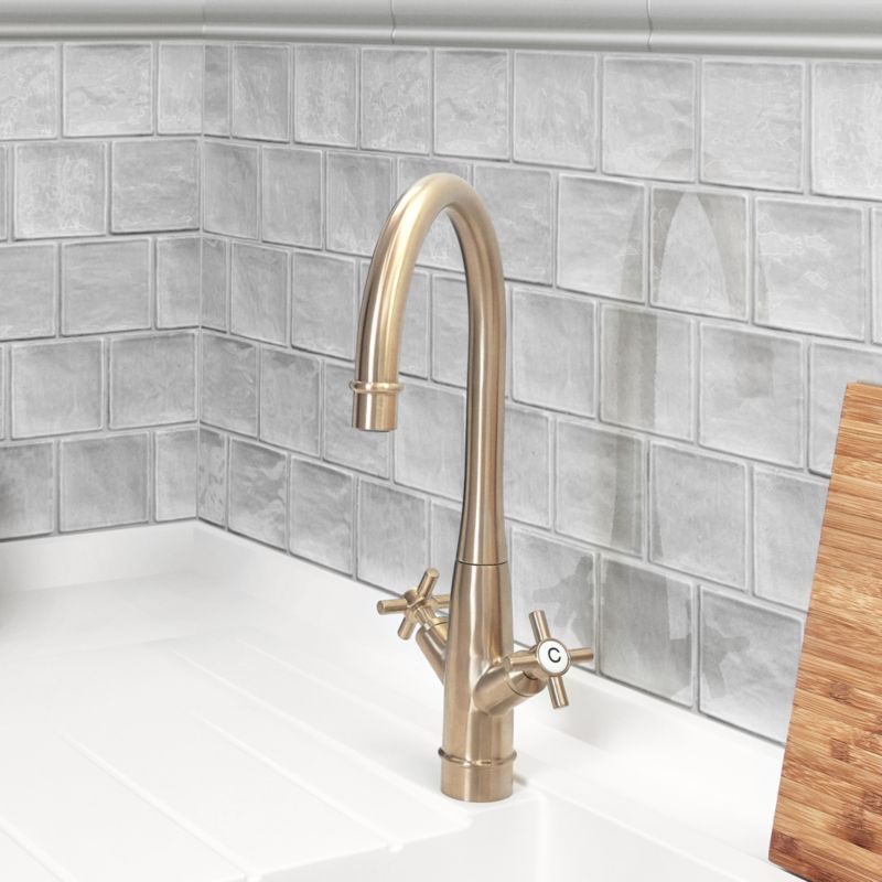 Glasur Vernisse GoodHome 10 x 10 cm sølvgrå 0,84 m²