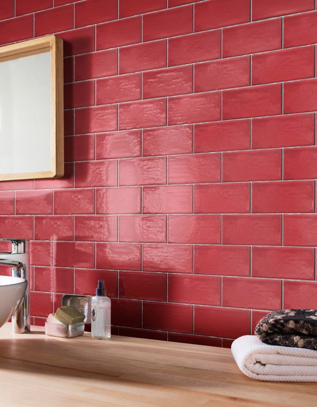 Glasur Vernisse GoodHome 7,5 x 15 cm mine red 0,9 m²