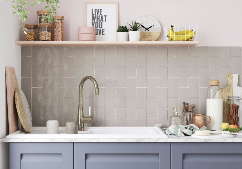 Vernisse GoodHome glaserede fliser 7,5 x 15 cm sølvgrå 0,9 m²