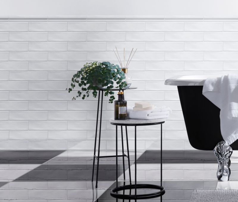 Vernisse GoodHome glaserede fliser 7,5 x 30 cm hvid 0,92 m²