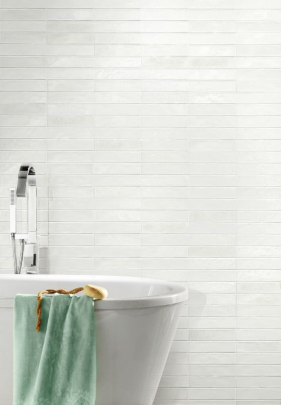 Vernisse GoodHome glaserede fliser 7,5 x 30 cm hvid 0,92 m²