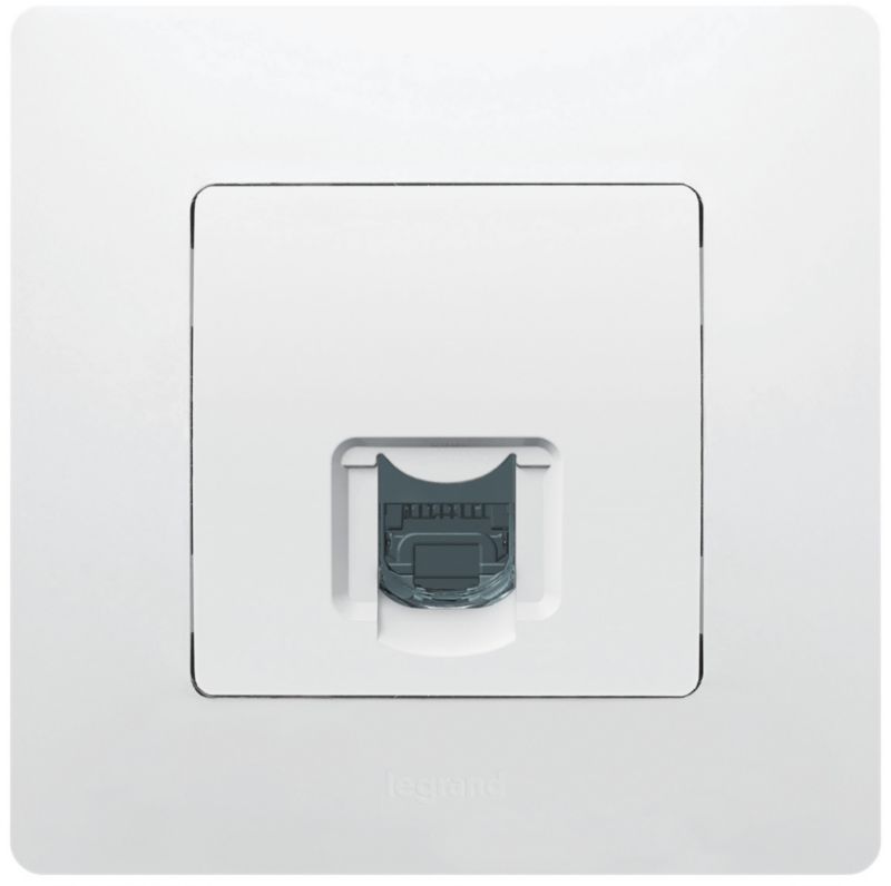 Legrand Niloe RJ45 K6 indbygningsstik til computer, komplet, hvid
