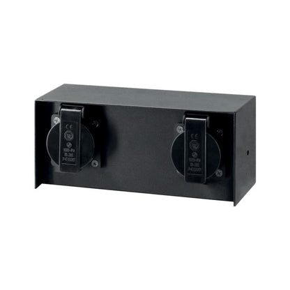 Udendørs XUDO-stikdåse IP44 2x230V Sort 1 stk.
