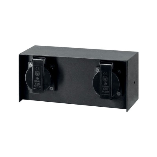 Udendørs XUDO-stikdåse IP44 2x230V Sort 1 stk.